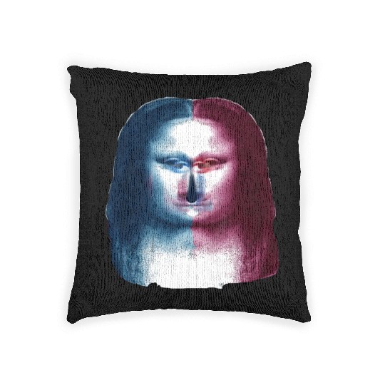 Monalisa Concept Leonardo Da Vinci Woven Pillows