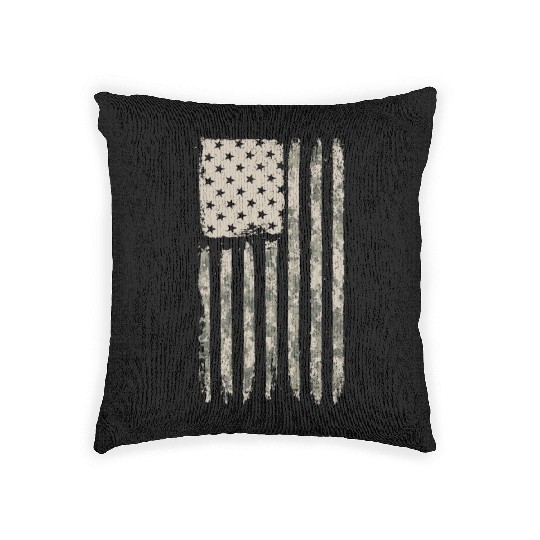 Camouflage American Flag Desert Camo USA Flag Woven Pillows