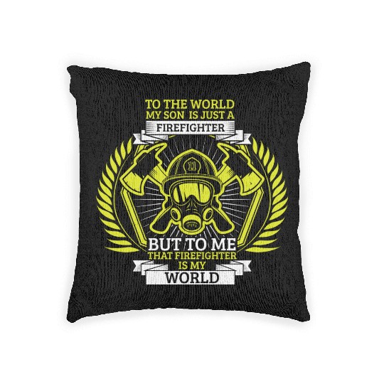 Fireman Volunteer Firefighter Son Mother Woven Pillows