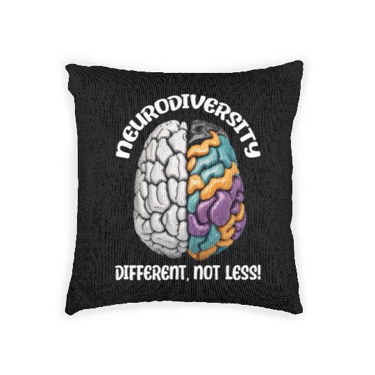 "Different, Not Less" Neurodiversity Woven Pillows