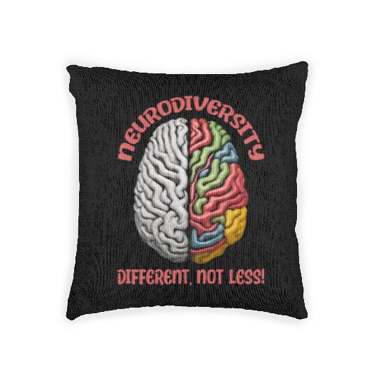 "Different, Not Less" Neurodiversity Woven Pillows