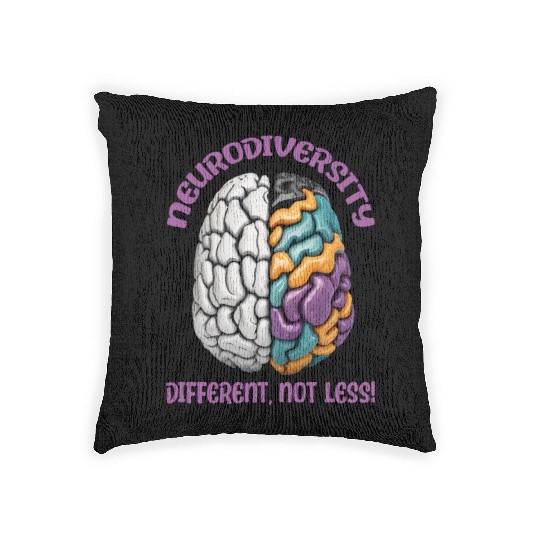 "Different, Not Less" Neurodiversity Woven Pillows