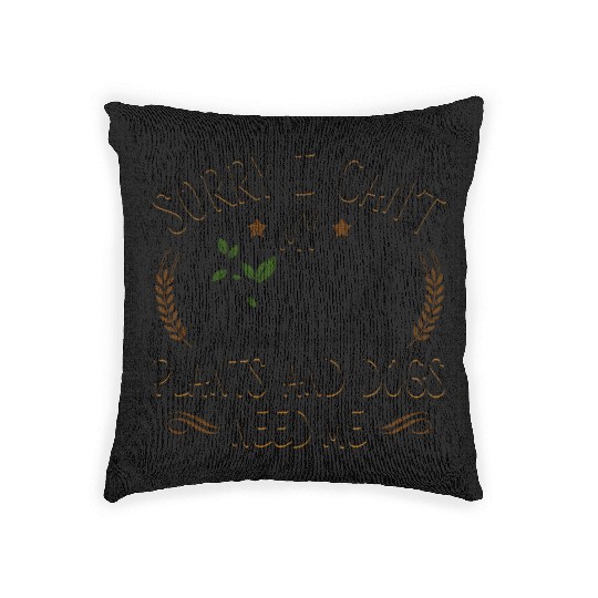 Plants and Dogs Lover Gardener Gift Gardening Funn Woven Pillows