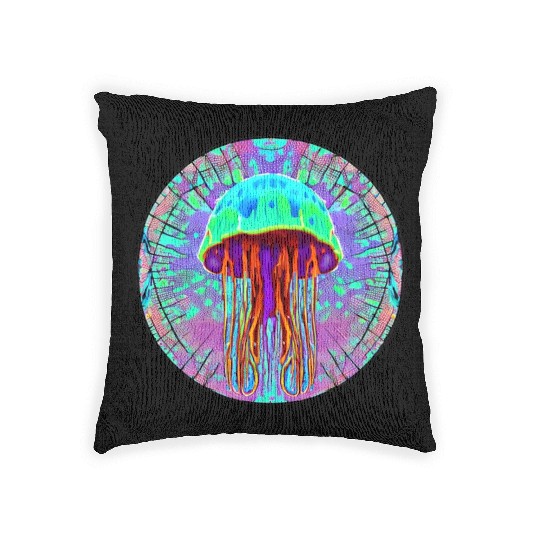 Glowing Jellyfish Woven Pillows