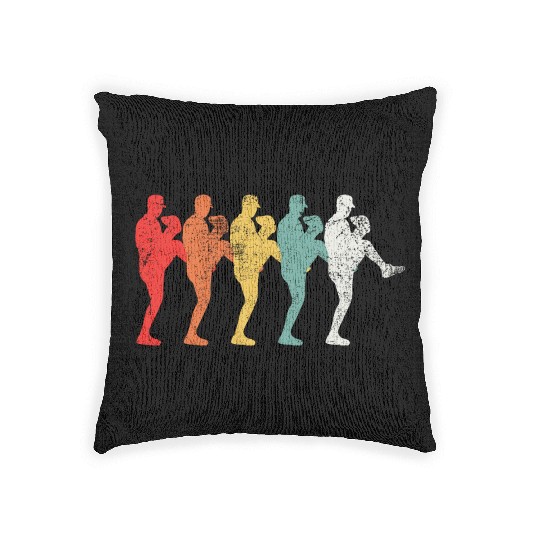 Baseball Pitcher Vintage Woven Pillows