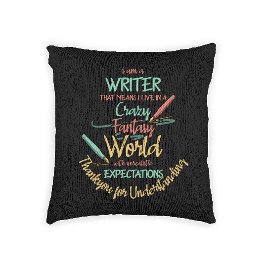 Writer Live In Fantasy World Author Woven Pillows