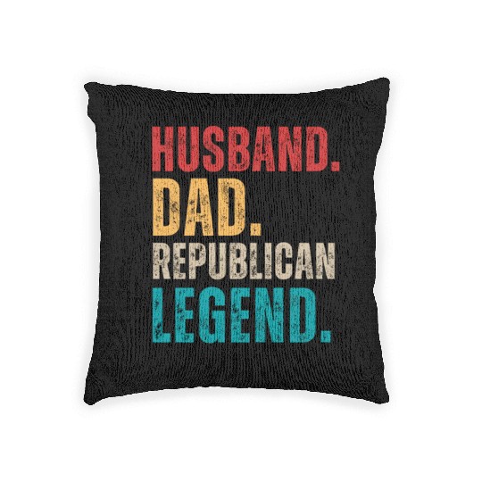 Husband Dad Republican Legend Republican Supporter Woven Pillows