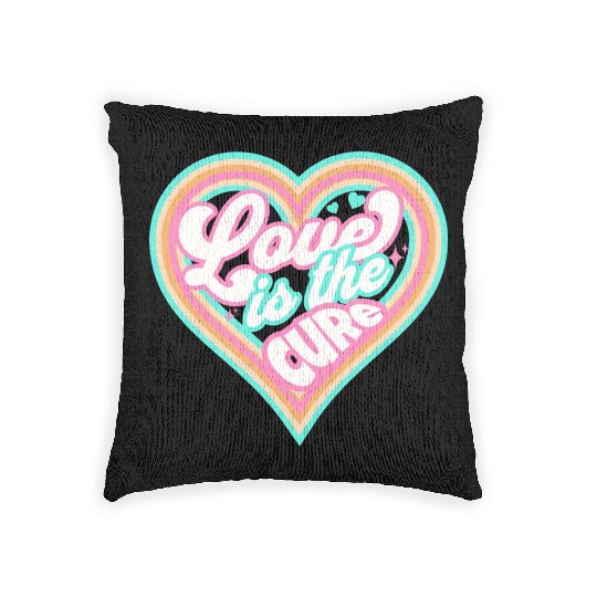 LOVE IS THE CURE (pink) Woven Pillows