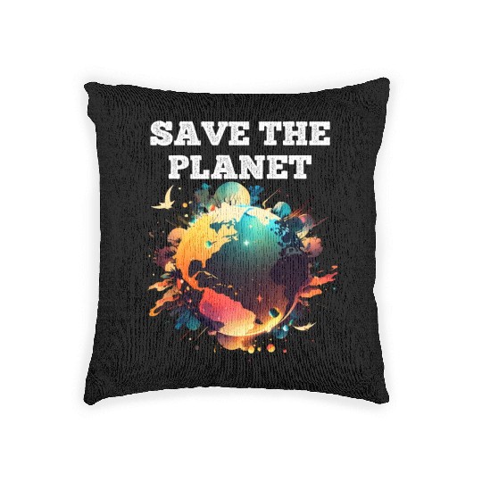Save the Planet Climate and Nature Care Woven Pillows