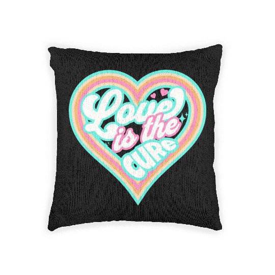 LOVE IS THE CURE (blue) Woven Pillows