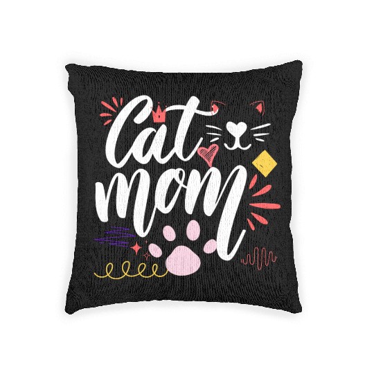 lover Cat mom, Best Cat Mom, Cats Mommy Woven Pillows