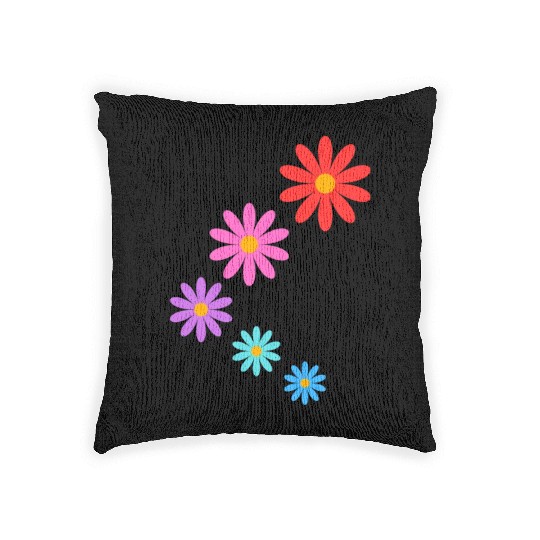 falling multi colored flowers Woven Pillows