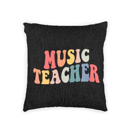 Groovy Music Teacher Team Back To School Woven Pillows