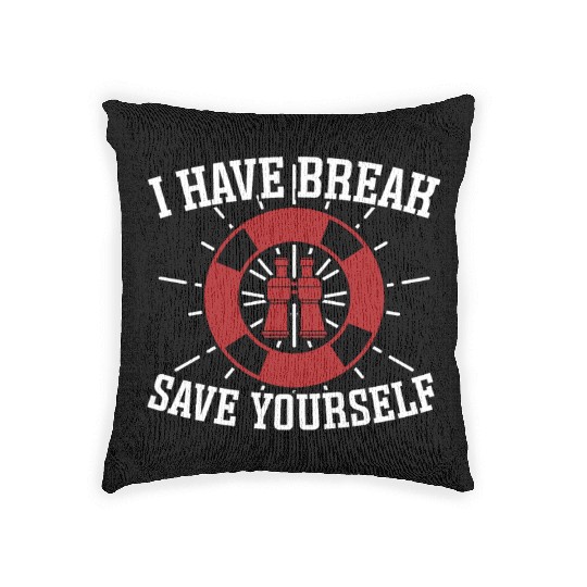 Lifeguard save yourself swimming pool guard Woven Pillows