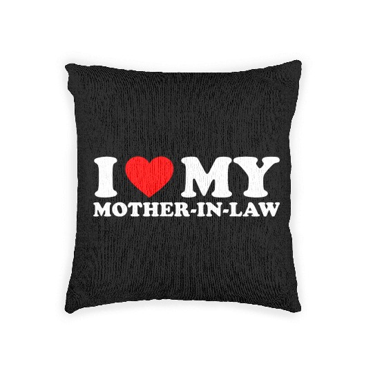 I Love (heart) my Mother-in-Law Woven Pillows for funny