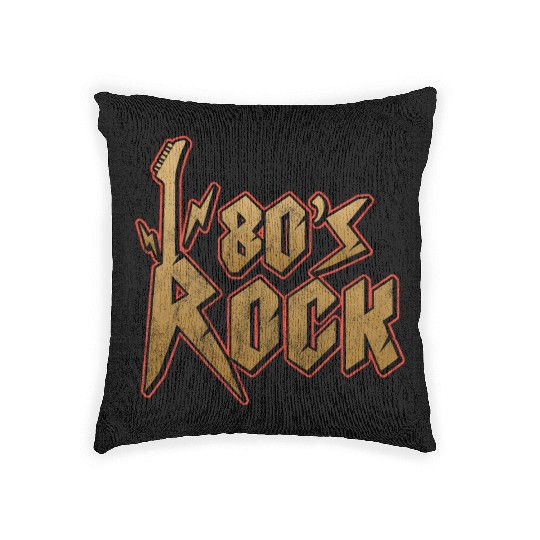 80s Rock Music Genre Eighties Vibe Retro Musician Woven Pillows