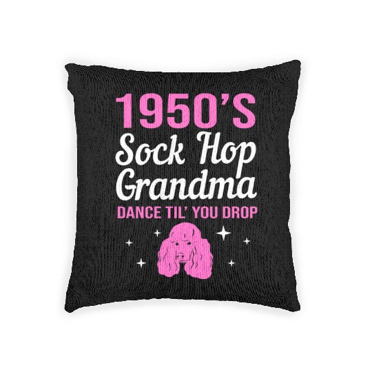 Retro Dance 1950s Sock Hop Dancing Grandma Woven Pillows