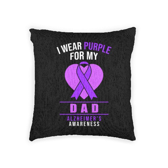 I Wear Purple For My Dad Woven Pillows