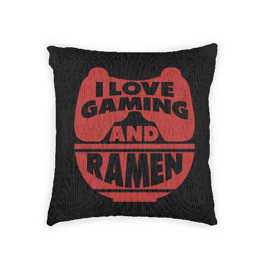 Ramen Lover Gamer Video Games Ramen Bowl Design Woven Pillows
