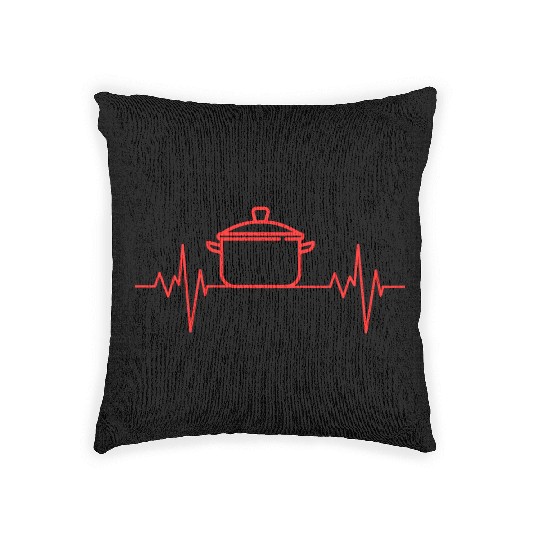 Passion Cooking / Eating / Baking Heartbeat ECG Woven Pillows