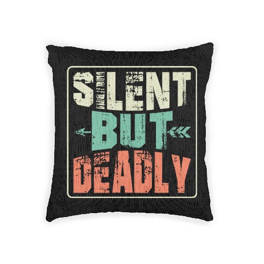 Silent But Deadly Bow & Arrows Target Archery Woven Pillows