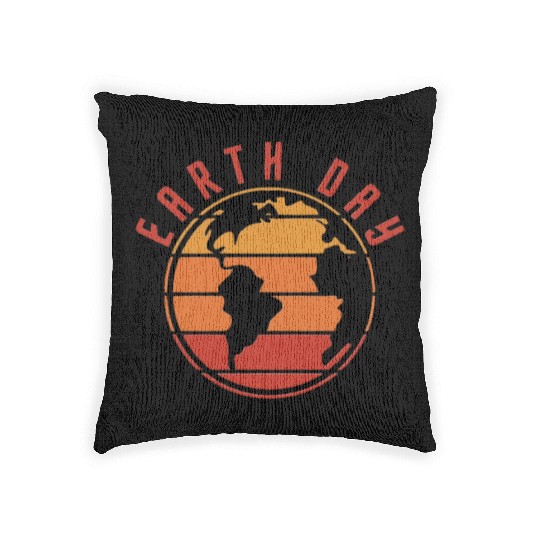 earth day 2023 vintage design Woven Pillows for