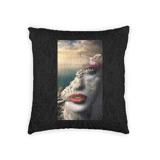 la femme et le nature Woven Pillows