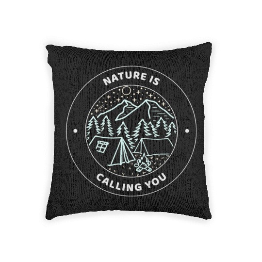 Nature Is Calling You Camping Woven Pillows