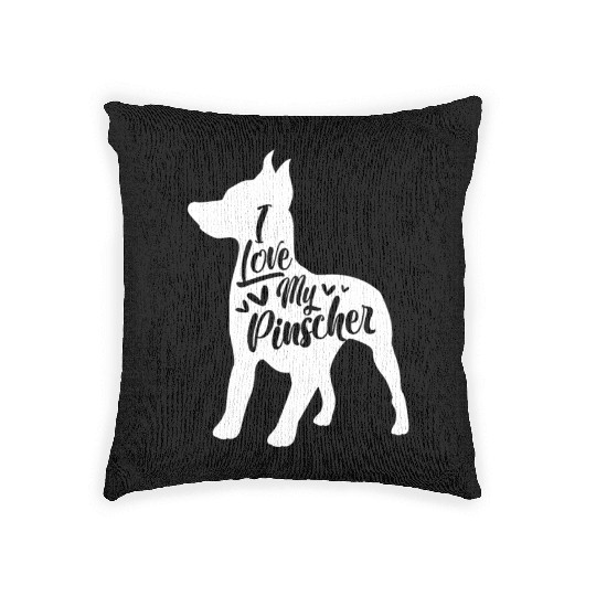 I Love My Pinscher Miniature Pinscher Min Pin Woven Pillows