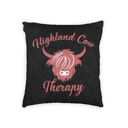 Highland Cow Therapy Woven Pillows