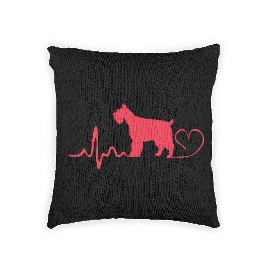 Schnauzer Dog Heartbeat Miniature Schnauzer Woven Pillows