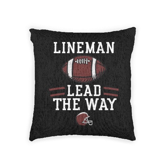 Lineman Lead The Way - Football Woven Pillows