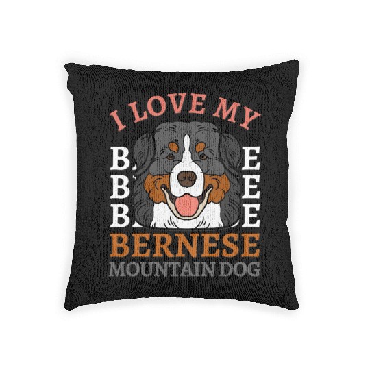 Bernese Mountain Dog cute mom of Bernese Mountain Woven Pillows