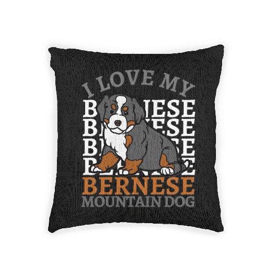 Bernese Mountain Dog. Best mom of Bernese Mountain Woven Pillows