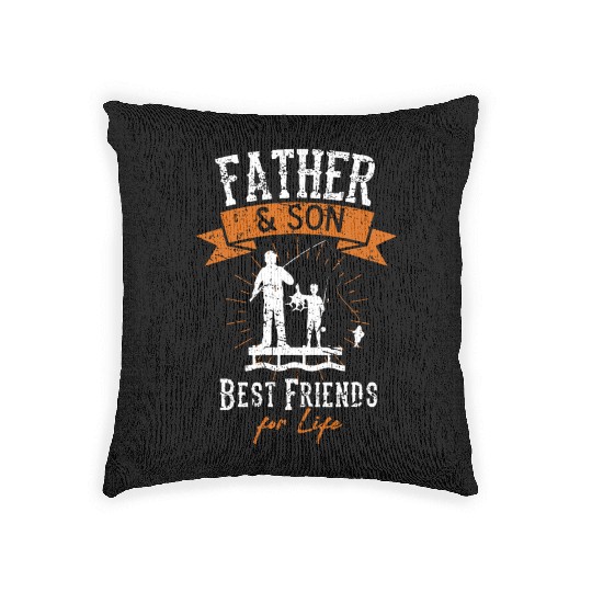 Fisherman Dad Daddy And Son Fishing Fathers Day Ou Woven Pillows