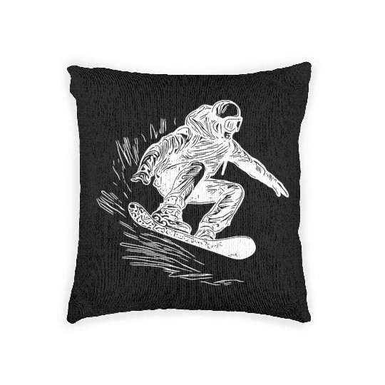 Snowboarding Jump Style Crass Snowboard Move Woven Pillows