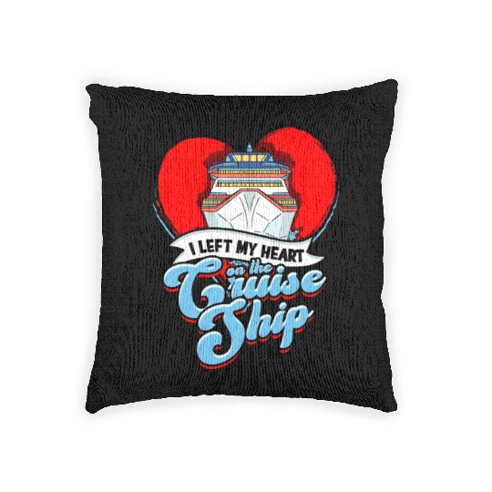 I left my heart on the cruise ship - Cruise Woven Pillows