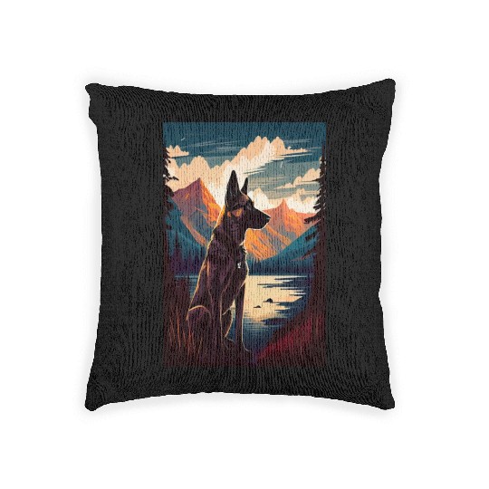 Belgian Malinois Nature Woven Pillows