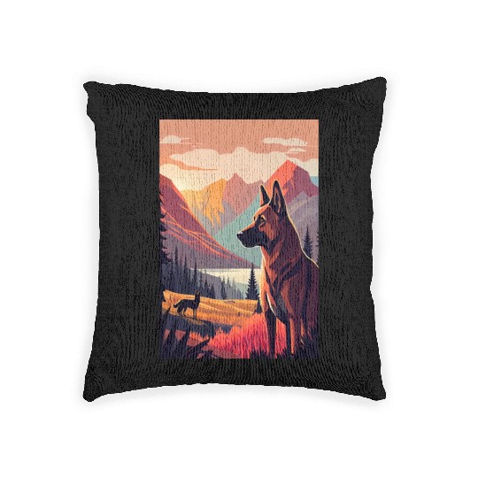 Belgian Malinois Nature Woven Pillows