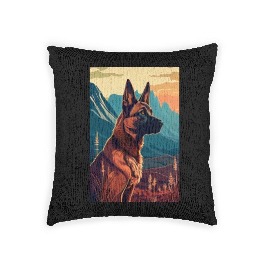 Belgian Malinois Nature Woven Pillows