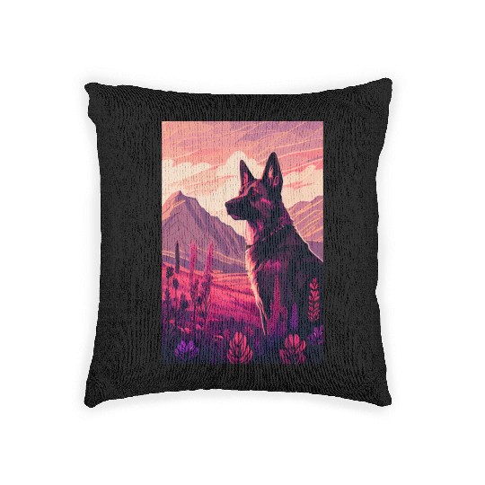 Belgian Malinois Nature Woven Pillows