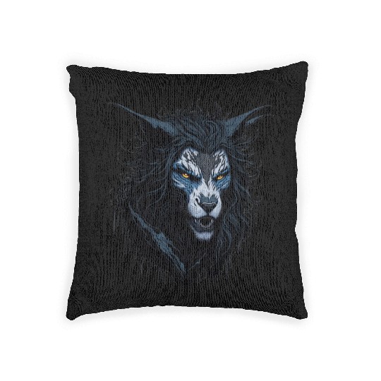 Chaos Unleashed of the Mythical Beast Fenrir Woven Pillows