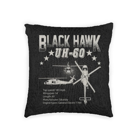 Sikorsky UH 60 Black Hawk Woven Pillows