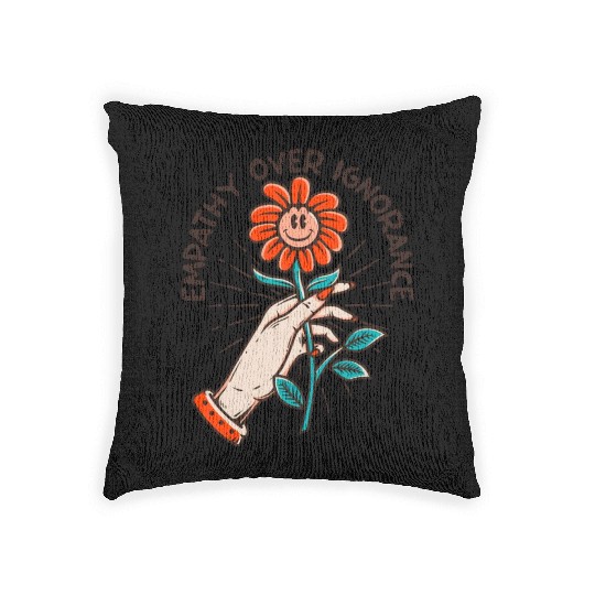 Empathy Over Ignorance Flower Woven Pillows