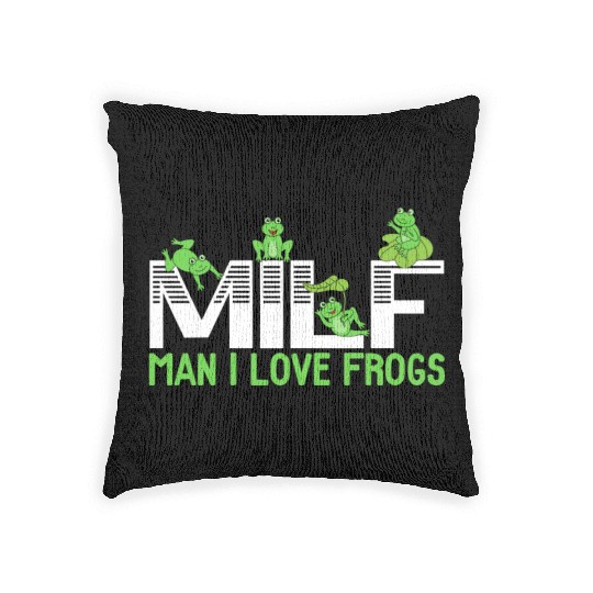 Man I Love Frogs Tadpole Amphibian Herpetologist Woven Pillows