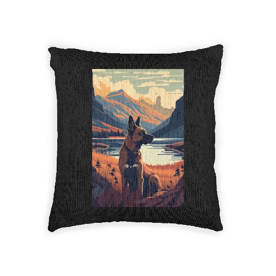 Belgian Malinois Nature Woven Pillows