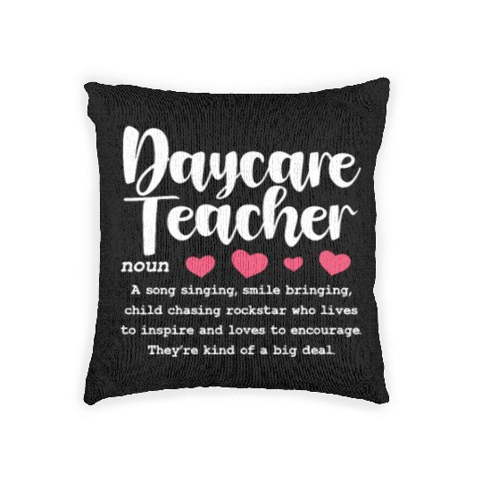 Daycare Teacher Definition Woven Pillows