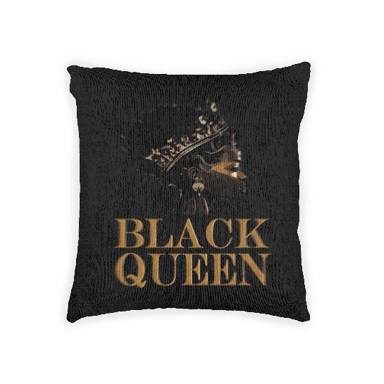 Womens Black Queen Woven Pillows