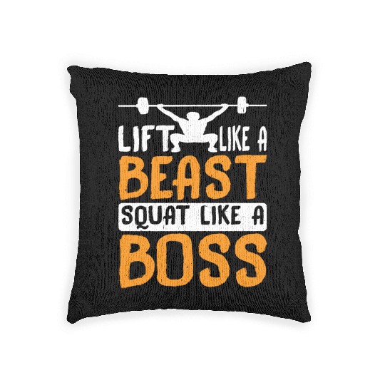 Lift Like A Beast, Squat Like A Boss 3 Woven Pillows