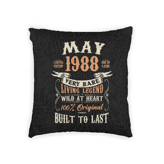 May 1988 Birthday Surprise Woven Pillows